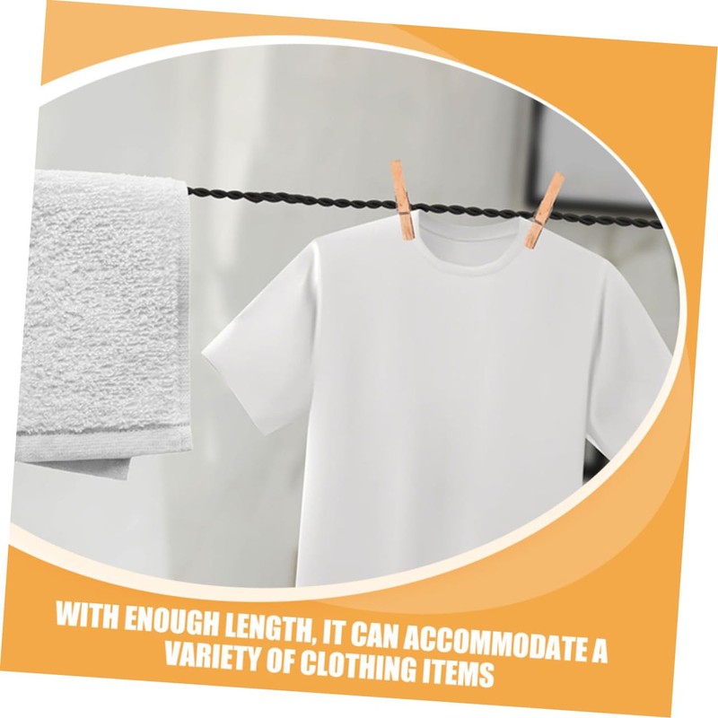 Alipis Portable Outdoor Clothesline Elastic Drying Rope Hooks for Camping