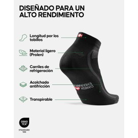 DANISH ENDURANCE Calcetines de Ciclismo Bajos para Hombres y Mujeres Negro G 3-pack