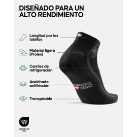 DANISH ENDURANCE Calcetines de Ciclismo Bajos para Hombres y Mujeres Negro G 3-pack