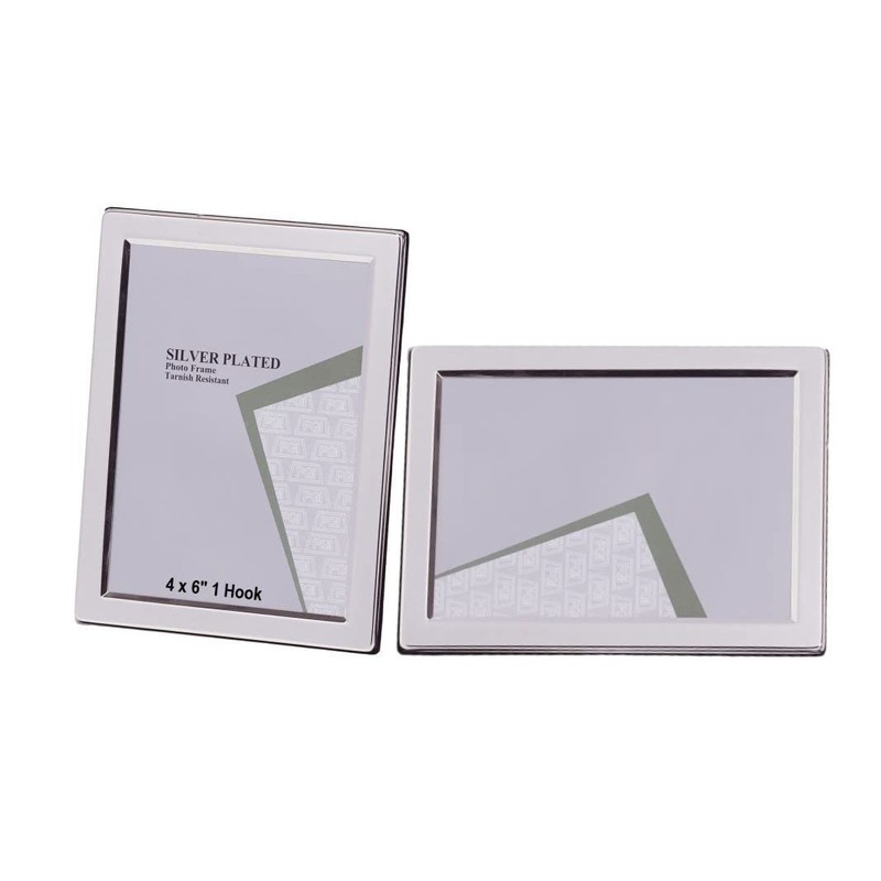 4 x 6-inch Silver Flat Edge Single Photo Frame with