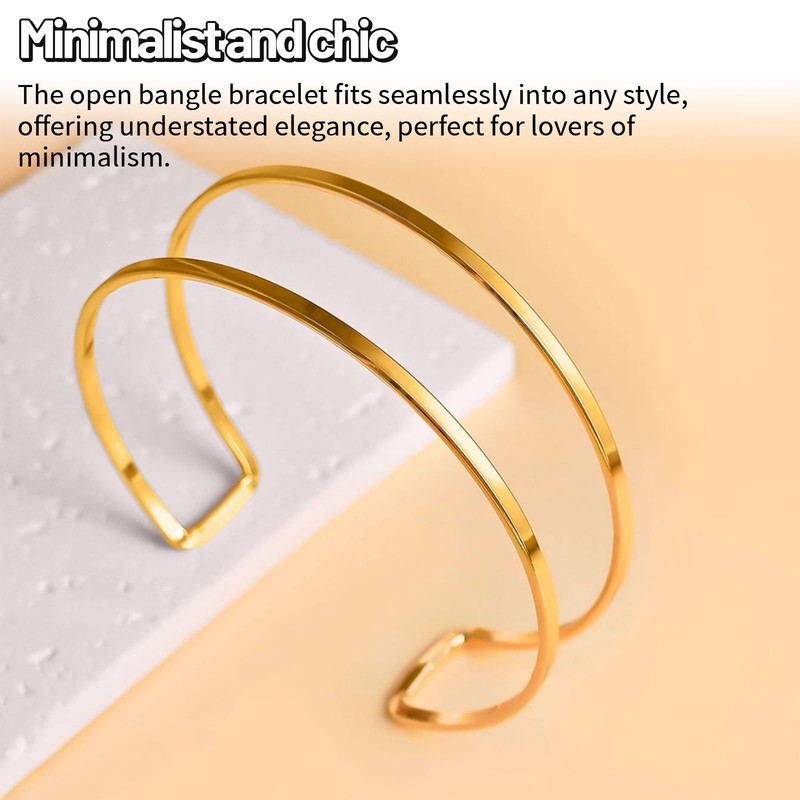 MAEXUS Open bracelet, bangle, bangle, gold upper arm, round bangles,