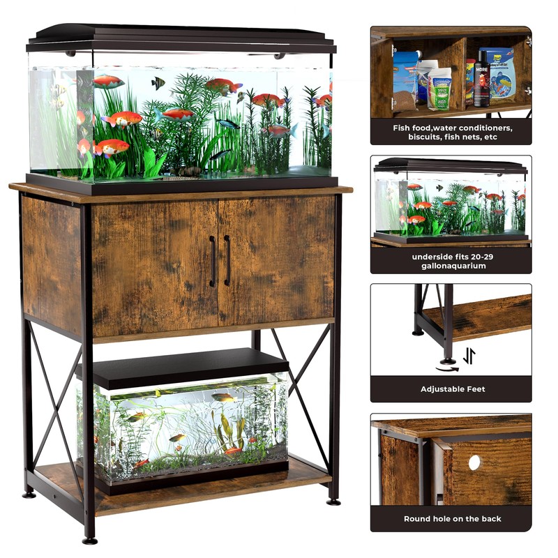 Herture 20-29 Gallon Aquarium Stand Metal Frame Fish Tank Stand
