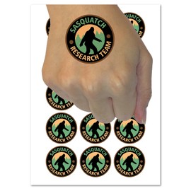 Sasquatch Research Team Bigfoot Cryptid Temporary Tattoo Water Resistant Fake Body Art Set Collection - 54 1" Tattoos (1 Sheet)
