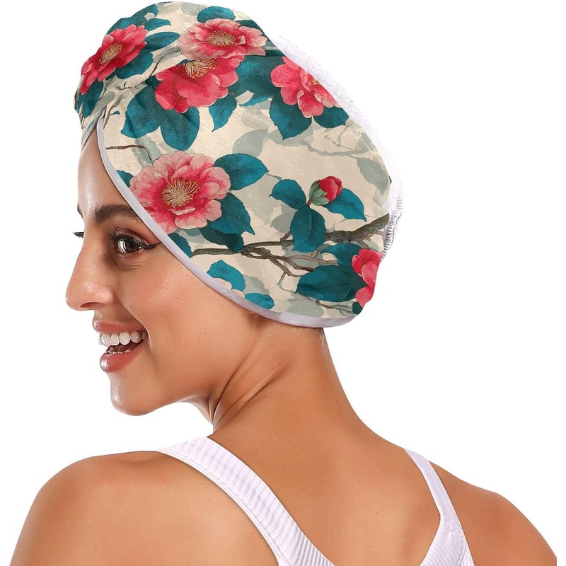 e-style Camellia Sky Blue Red - Toalla de microfibra para