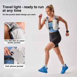 Waterproof Running Vest, 5.5L Breathable Running Hydration Vest with 1.5L Water Bladder, Water Vest for Hiking, Trail Marathon Race, Ideal for Women and Men (White, Pack with 1.5L Water Bladder)