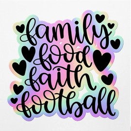 Holographic Decal Stickers of Family Food Faith Football Premium Waterproof Vinyl Decal Stickers for Laptop Phone Accessory Helmet Car Window Mug Tuber Cup Door Wall Decoration ANDVER3c31362HO