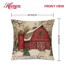 Hlonon Christmas Decorations Christmas Pillow Covers 20 x 20 Inches Set of 4 - Xmas Series Cushion Pillow Cover Custom Zippered Square Pillowcase