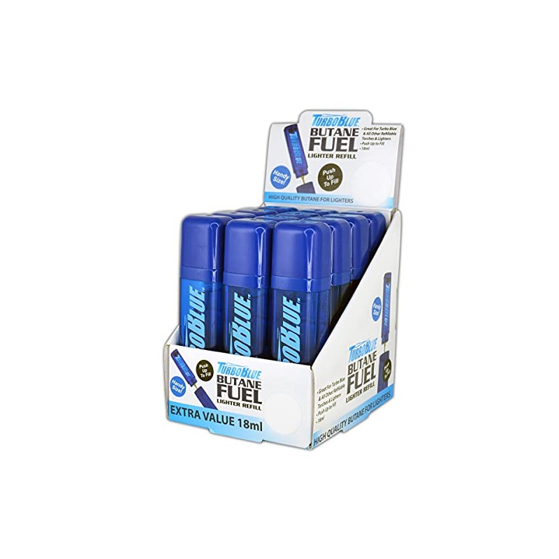 Turbo Blue 18 ml Butane Fuel Refill for Torch Lighters
