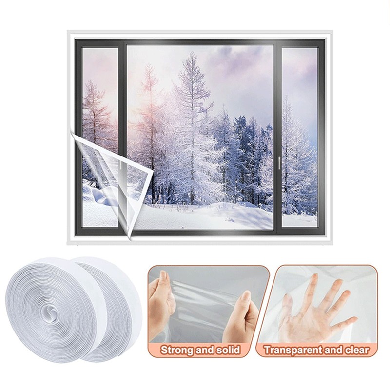 Window Insulation Kit PE Thickened Windproof Reusable Foldable Transparent Tear