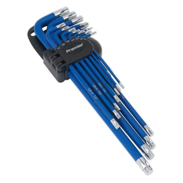 Sealey AK7165 13 Piece Anti-Slip Extra-Long TRX-Star Key Set, Silver