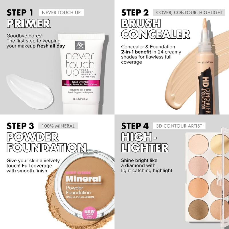 Ruby Kisses Flawless Finish with 3D Contour Powder Makeup Palette