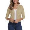 Women's 3/4 Sleeve Open Front Bolero Cardigan Shrug Solid Cardigan