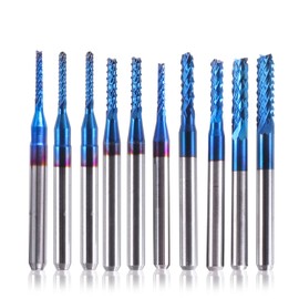 SainSmart Nano Blue Coat End Mill CNC Router Bits, 1/8 inches Shank, Pack of 10