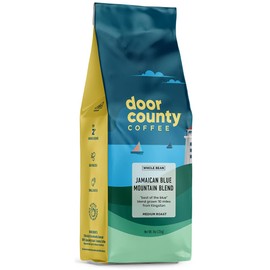 Door County Coffee Jamaican Blue Mountain Blend Non-Flavored Whole Bean - 10 oz Bag - Medium Roast - 100% Specialty Arabica - Non-Flavored - Jamaican Blue Mountain Blend