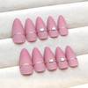 Pink Press on Nails Medium Almond Fake Nails with Heart