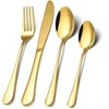 Luxury Signature Cutlery Set, for 1-6 People, Stainless Steel (Gold, 1 Person (4 Pcs))