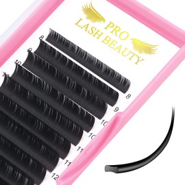 Ellipse Flat Eyelash Extensions 0.20 Thickness D Curl Mix Tray 8-15mm Matte BlacK Flat Lashes(0.20-D,9 mm)
