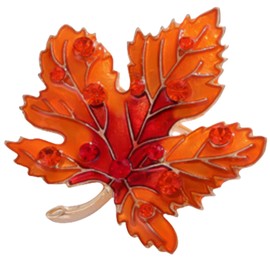 Large Brooches for Women UK Maple Leaf - Fashion Pins Leaves Enamel Pin Badge Elegant Crystal Brooch Jewelry Accessories for Clothes Jackets Backpacks UB1658
