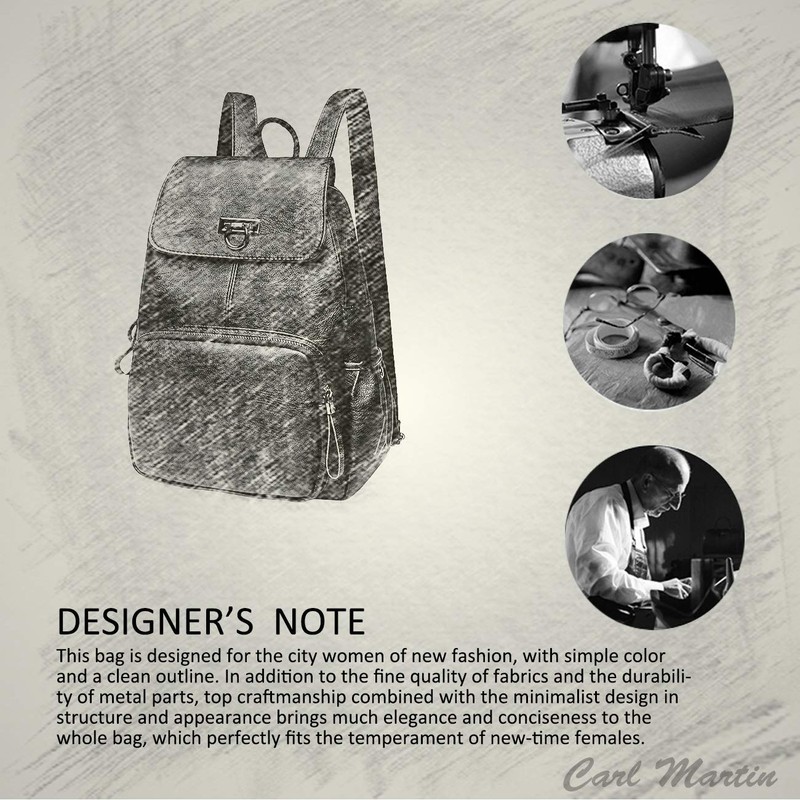 NICOLE & DORIS Woman Faux Leather Backpack Casual Daypack Ladies