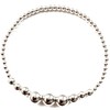 Sterling Silver 925 Beaded Stretch Graduated Design Bracelet