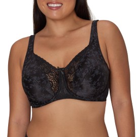 Playtex womens Secrets Love My Curves Signature Floral Underwire Full Coverage Us4422 bras, Real Black, 34D US
