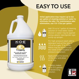 Odorcide K.O.E. Apricot Odor Eliminator Concentrate for Strong Odor for Cages, Runs & More – Home & Kennel w/Safe, Non-Enzymatic Formula - 128 oz
