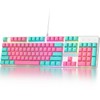 Ussixchare Full Size Mechanical Keyboard, Creamy Keyboard with Number Pad,