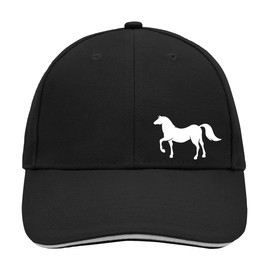 huuraa Cap Horse Silhouette Unisex Cap Size with Motif for All Animal Lovers Gift Idea for Friends and Family, Black/Light Grey, One Size