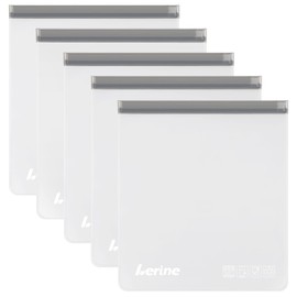 Lerine Reusable 2 Gallon Freezer Bags Dishwasher Safe 13"x15.6", Leakproof BPA Free Reusable Freezer Bags 2 Gallon, Food Storage Bags for Marinate Meats, Vegetables, Home Organization(Gray,2Gallon)