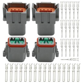 JUUDDENPARTS 2Pcs 8Pin 8Way Male and Female Auto Wire Connector Plug, Waterproof Electrical Wire Connector Plug, Gray Connector Plug for Motorcycle Scooter Car Truck Boats