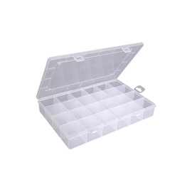 hünersdorff 601500 Assortment Box, Assortment Box PP Eco with 24 Compartments, Sturdy Sorting Box for Screws and Other Small Parts, Fixed Compartments, 23.3 x 33.9 x 5.8 cm, Transparent