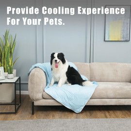 MICROCOSMOS Pet Cooling Blankets & Sleeping Mat- Reversible Washable Durable Dog Bed Cover, EZ Clean. Perfect Indoors, Outdoors or in The Car.(Blue-Blue, 40" x 28")