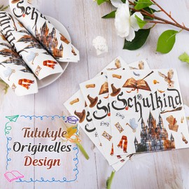 Pack of 32 Wizard School Child Napkins, 2025 School Napkins, Magical Table Decoration, Girls, Boys, Children, First Day of School Decoration, Magic Theme School Child Decoration, 3-Ply 33 x 33 cm