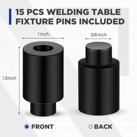 Yaocom 15 Pcs ∅5/8" x ∅1" Welding Table Clamps Fixture Pins Fixture Table Clamps Welding Accessories Stop Alignment Square Quick Setup Accessories