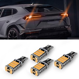 Tecledsn 4PCS LED Reverse Lights, T15 4014 45SMD Back Up Light Turn Signal Bulb, Universal Car Accessories 6500K Super Bright Stop Light Bulbs Brake Lights Replacement for Cars Trucks RVs (Yellow)