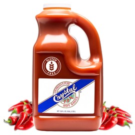 Crystal Louisiana's Pure Hot Sauce, Original - 1 Gallon (128 Fl Oz), Low Sodium, Low Fat, All Natural, Recipe Card Included - Authentic Cajun Flavor