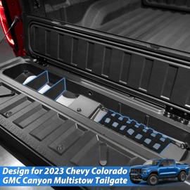 TECHPICCO Tailgate Organizer Compatible with Chevy Colorado/GMC Canyon 2025 2024 2023 | Tailgate Cargo Nets, Dividers, D-Rings Compatible with Chevy Colorado/GMC Canyon Accessories 2023+