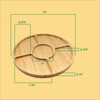 BambooMN Natural 12" Bamboo Round 5 Compartment Serving Tray/Platter, Charcuterie