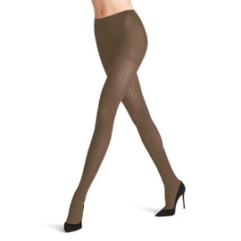FALKE Women's Prime Rib 60 DEN W Ti Semi-Opaque Patterned 1 Pair Tights, Brown Shitake 5182, M