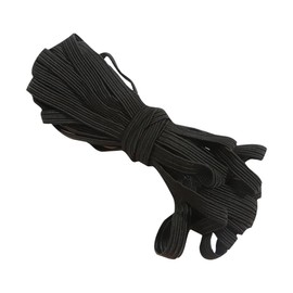 JIHUOO 1.2cm Elastic Waist Band for Sewing, Stretch Craft Ribbon, Elastic Flat Knit Band, Elastic Craft Band, Rope, Elastic Dress Elastic Band, Black