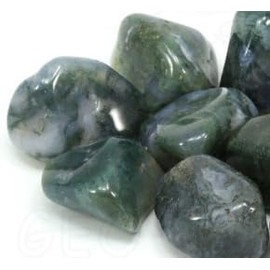 5 Natural Stone Mossy Agate - 5 Polished Crystals Mossy Agate with Energy Properties, Polished Moss Agate (Moss Agate, 5 PCS)