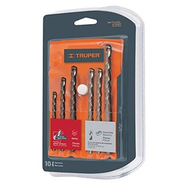 Truper JBAC-6, Juego de 6 brocas alta velocidad, Turbo Steel y concreto
