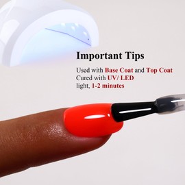 Neon Orange Gel Polish, 0.5 Fl Oz Orange Red Gel Nail Polish Spring Summer Soak Off LED UV Art Starter Manicure Salon DIY Design