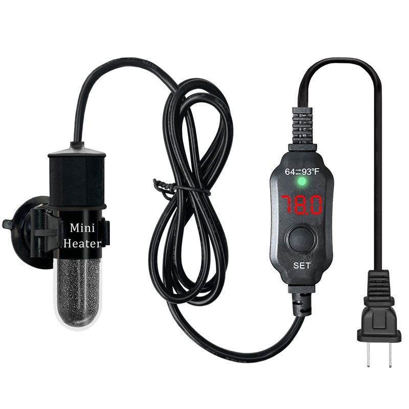 auomii Mini Submersible Aquarium Heater, 25/30/50/100/150/200 Watts Adjustable Fish Tank