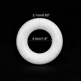 sourcing map 1.8 Inch Foam Wreath Forms Round Craft Rings for DIY Art Crafts, Florists, Home Decoration Pack of 1