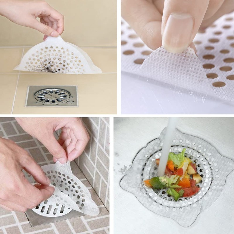 DFsucces Drain Seal, Hair Removal Sheet, 100 Pieces, Drain for