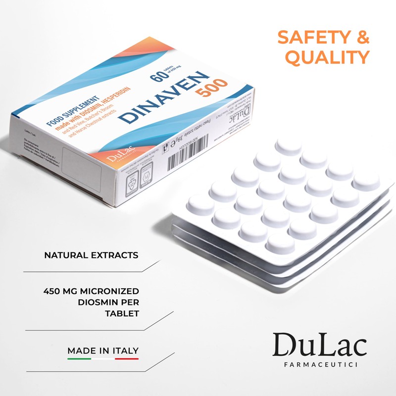 Dulac – Dinaven 500, Food Supplement for Leg Support Circulation,