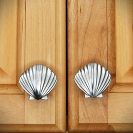 Costello Coastal - Seashell Cabinet Knobs (Set-of-2, Small) - Pewter Collection Hardware