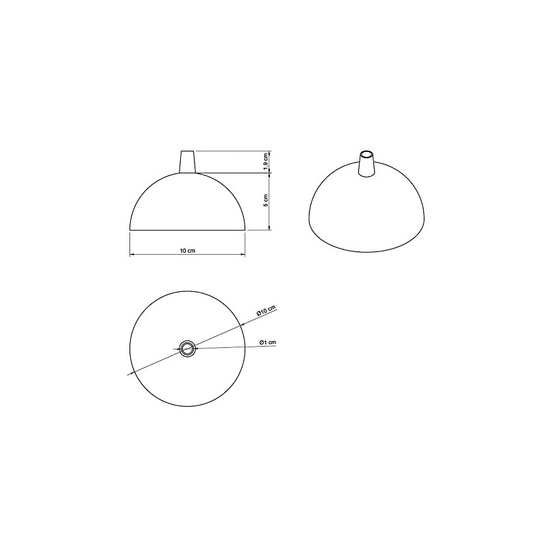 creative cables - Semi Spherical Painted Metal Lamp Canopy Kit