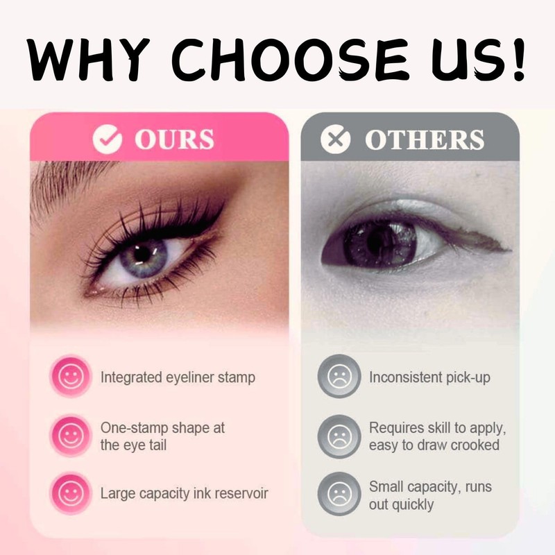 Eyeliner Stamp,Foldable Double Ended Winged Gel Eyeliners Pencil,Waterproof, Smudge Proof,